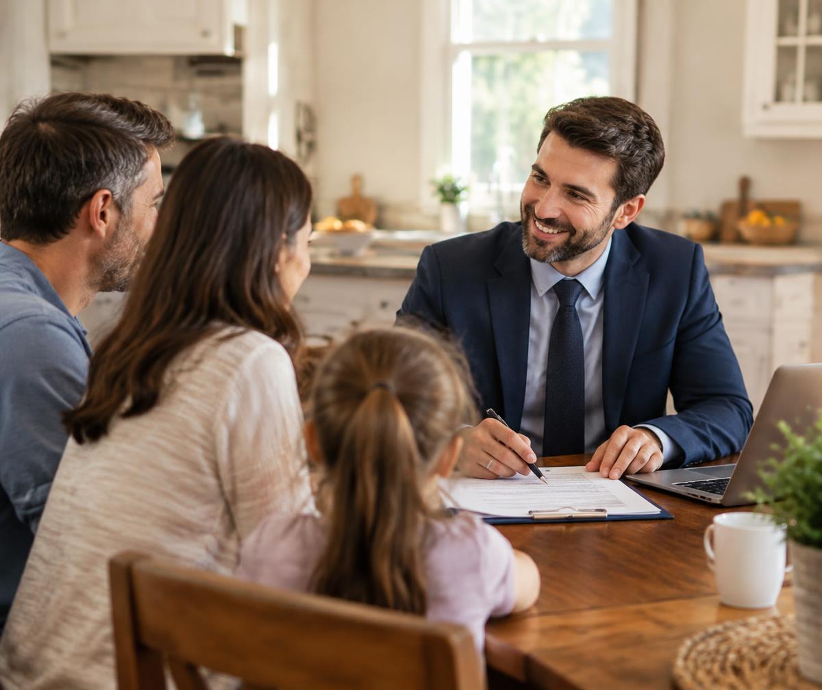 Agent meeting with a family